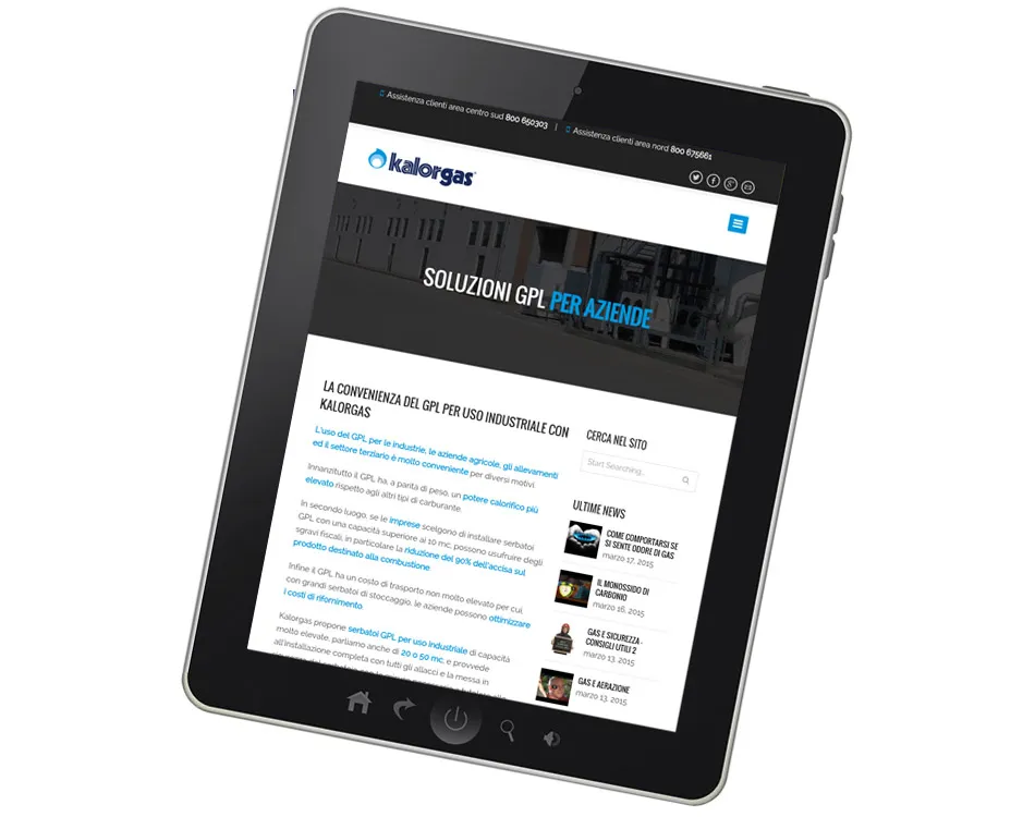 realizzazione siti per tablet - kalorgas